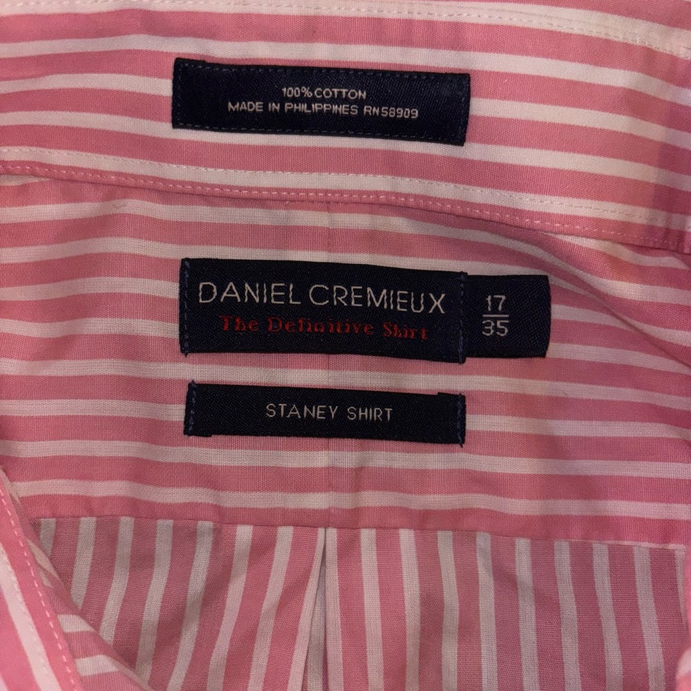 Daniel Cremieux Pink and White Striped Dress Shirt - Picture 3 of 3